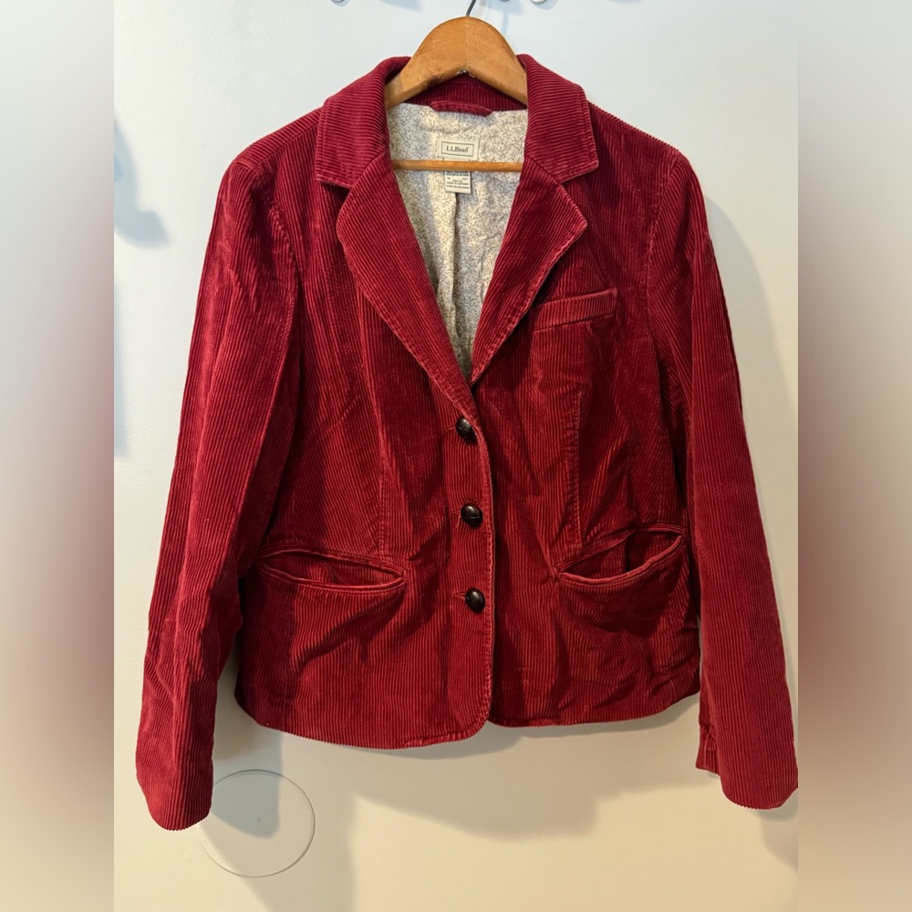L.L. Bean Women's Burgundy Corduroy Blazer